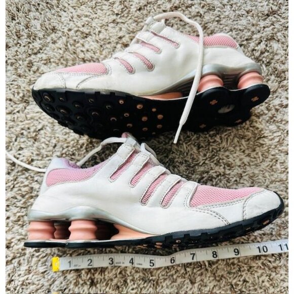 Nike Shox R4 Women Pink White Mesh Sneakers Lightweight Athletic Shoes Size 7.5 - Picture 9 of 9